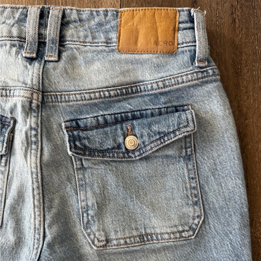 Aeropostale Women’s SZ 6 Mid-Rise Flare Jeans Cargo Pockets Denim Grunge Stretch - Picture 8 of 16